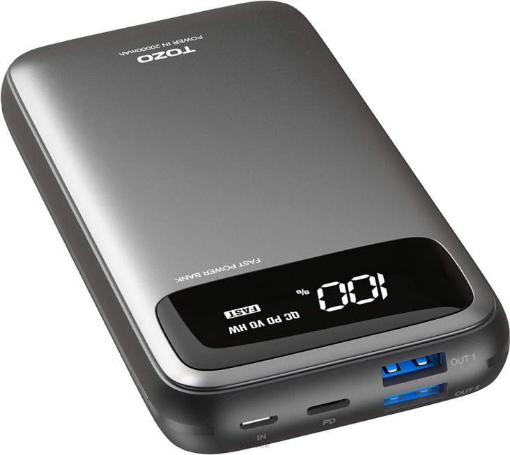 Black TOZO PB2 Power Bank 4BN6P152 Accessory