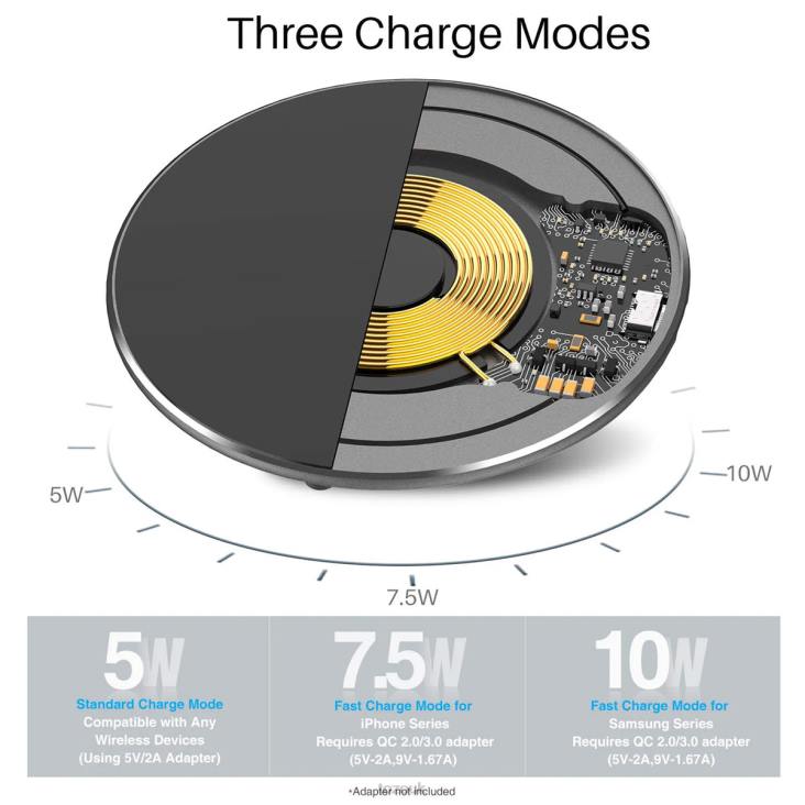 Black TOZO W3 Wireless Charger 4BN6P117 Accessory