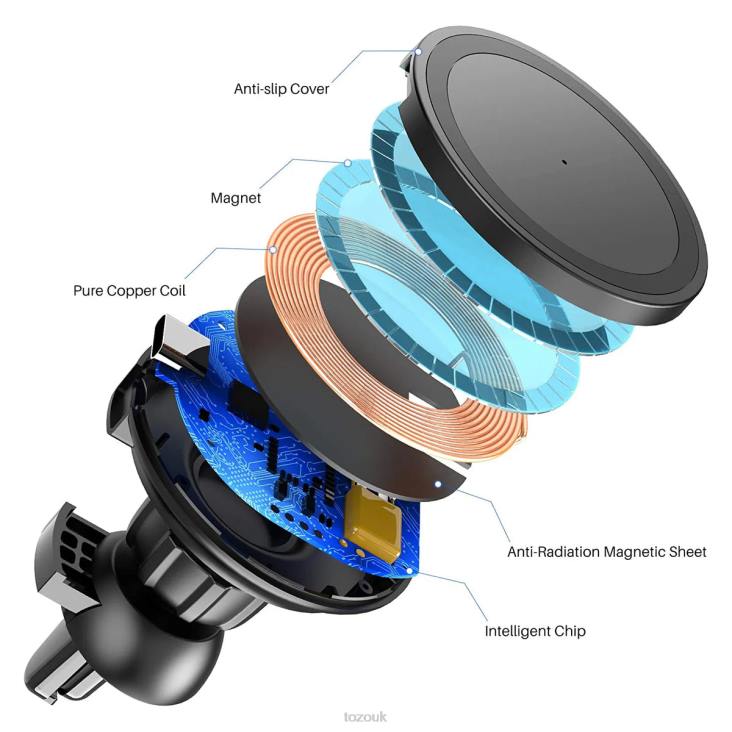 Black TOZO W8 Wireless Car Charger 4BN6P126 Accessory