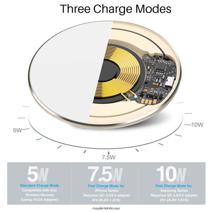 Gold TOZO W3 Wireless Charger 4BN6P118 Accessory