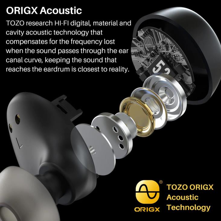 Black TOZO A1 4BN6P29 Headphones