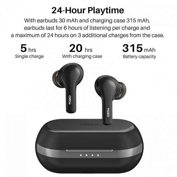 Black TOZO Agile Pods 4BN6P58 Headphones
