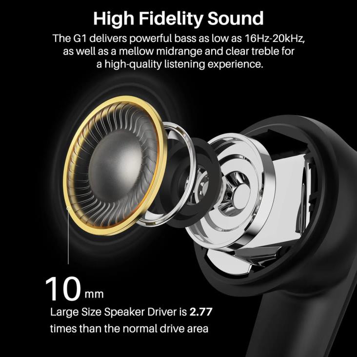 Black TOZO G1 4BN6P64 Headphones