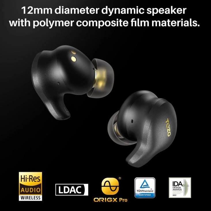 Black TOZO Golden X1 4BN6P1 Headphones