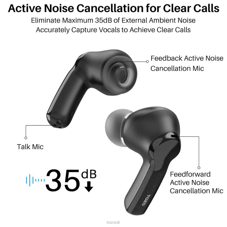 Black TOZO NC2 4BN6P42 Headphones