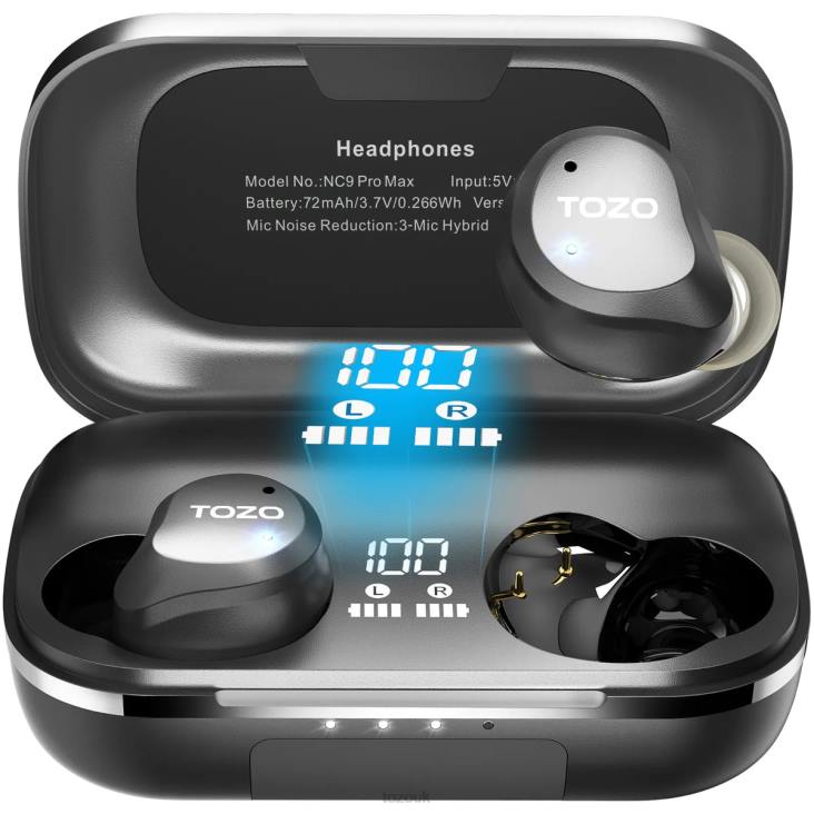 Black TOZO NC9 Pro Max 4BN6P68 Headphones