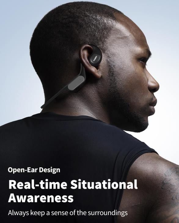 Black TOZO OpenReal 4BN6P5 Headphones
