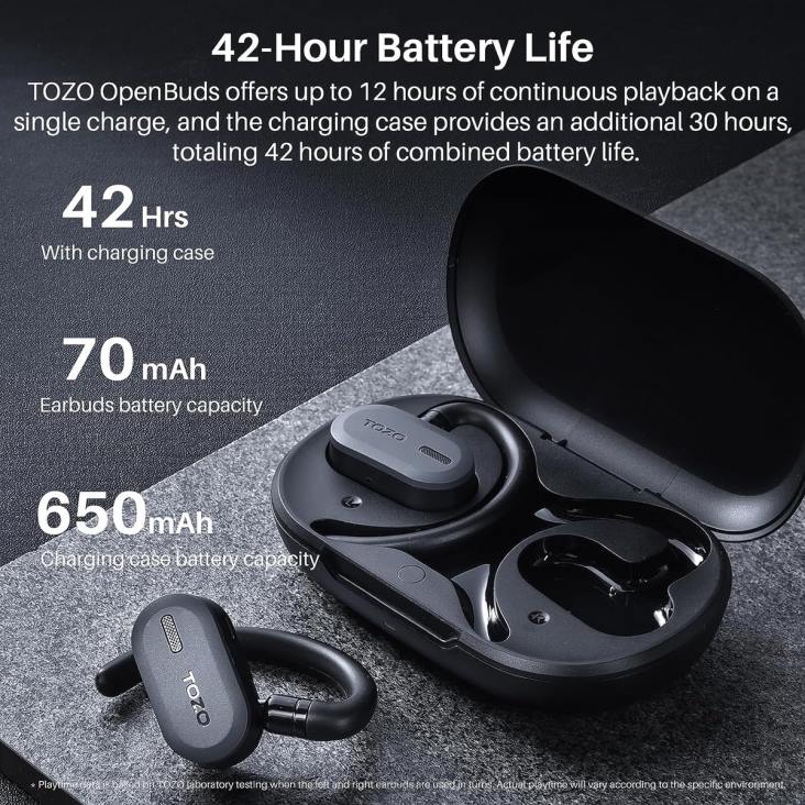 Black TOZO Open Buds 4BN6P3 Headphones
