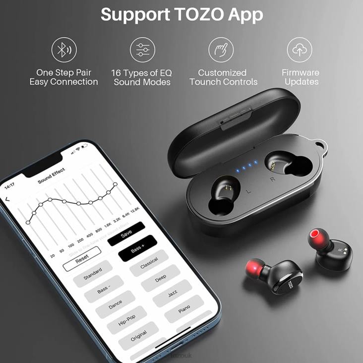 Black TOZO T10S 4BN6P62 Headphones