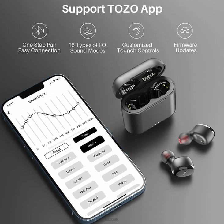Black TOZO T6S 4BN6P60 Headphones
