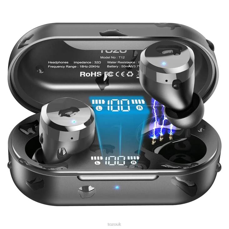 Dark Black TOZO T12 4BN6P45 Headphones