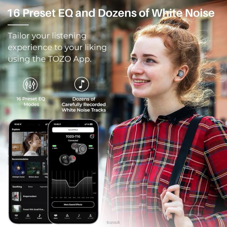 Ergonomic with APP Edition(2023) TOZO T10 4BN6P28 Headphones