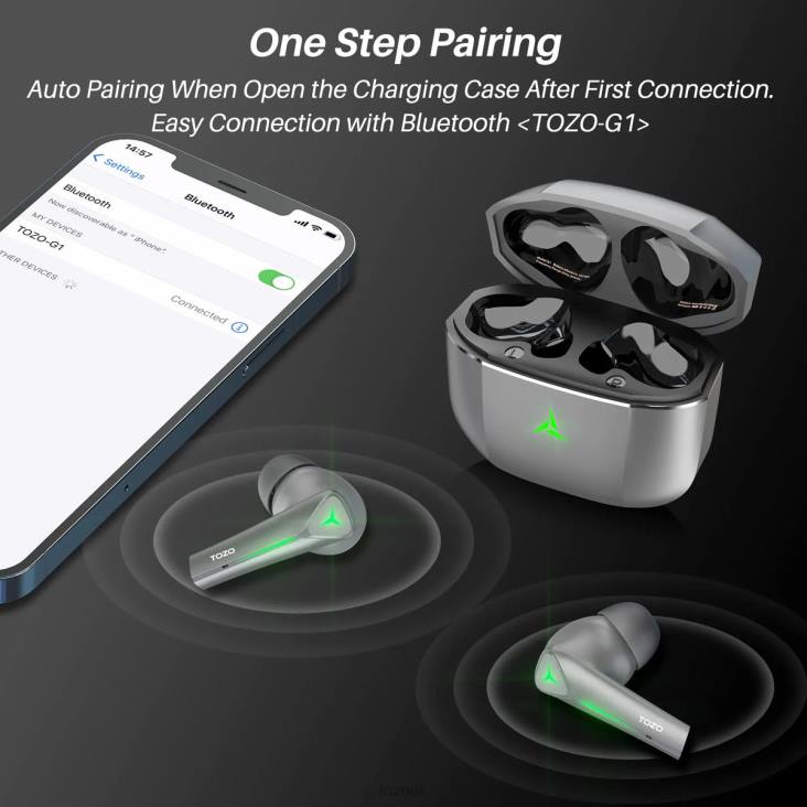 Gray TOZO G1 4BN6P65 Headphones