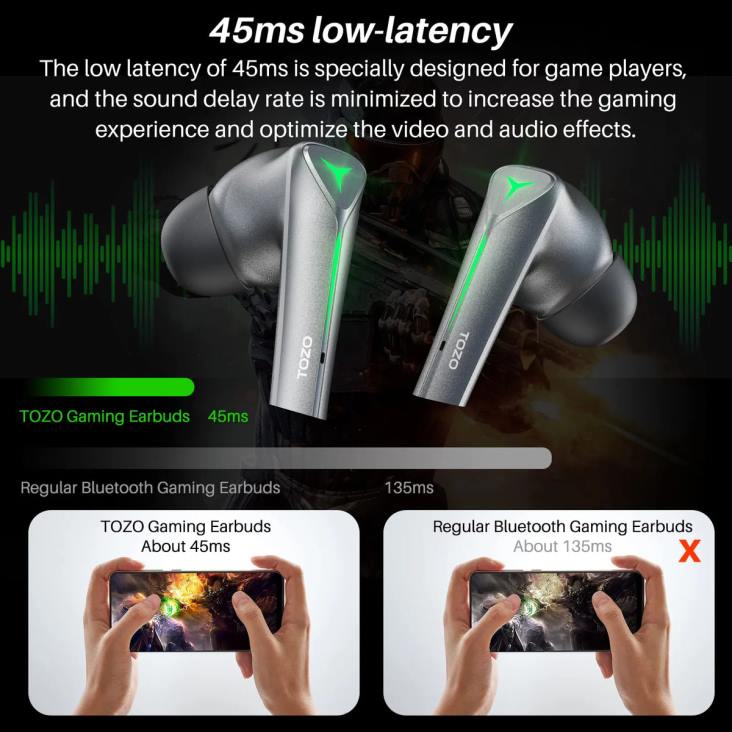 Gray TOZO G1 4BN6P65 Headphones