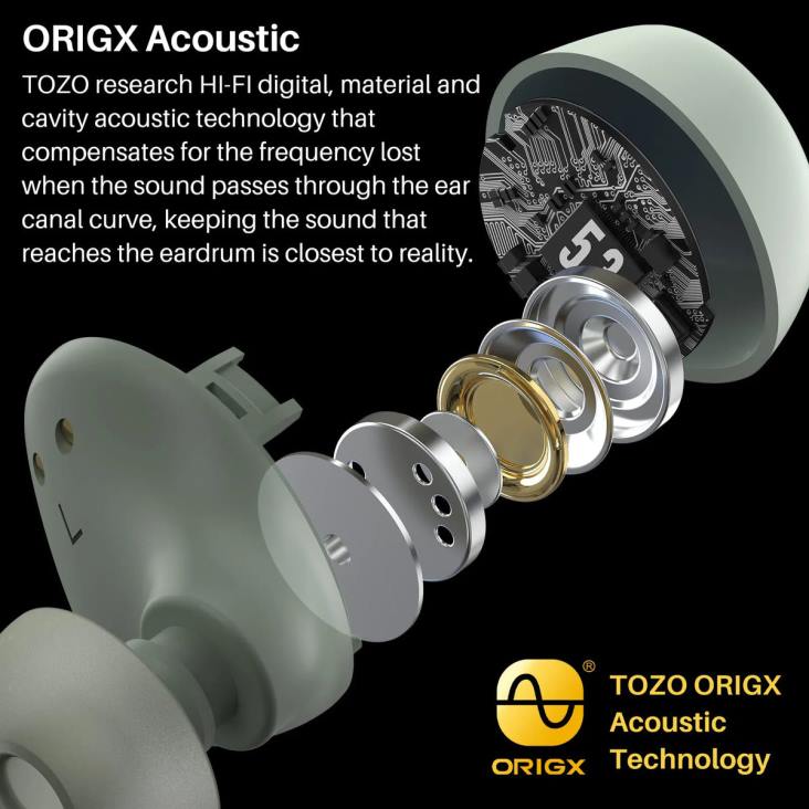 Khaki TOZO A1 4BN6P33 Headphones