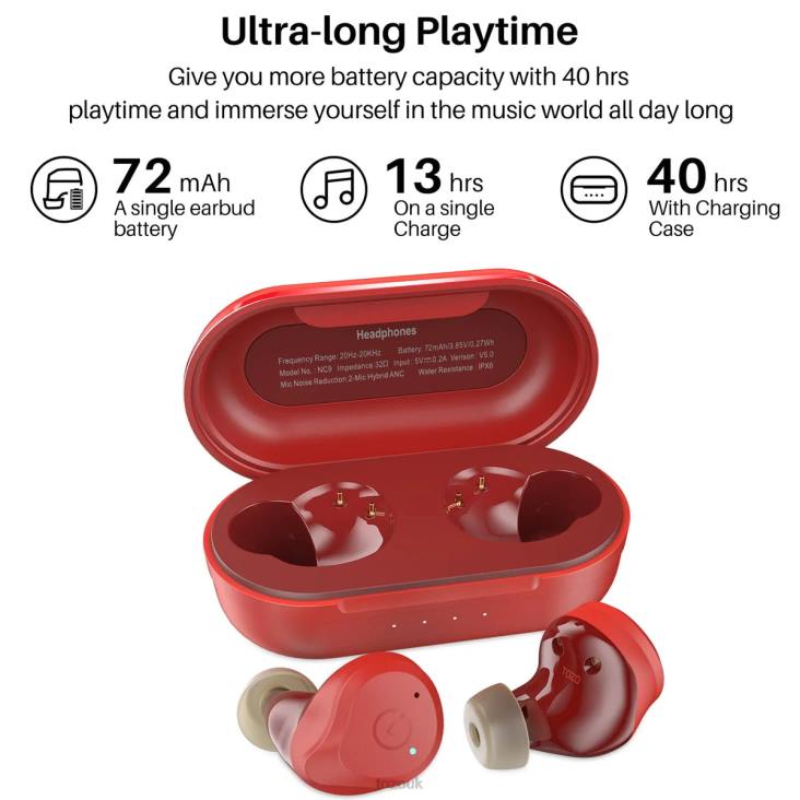 Red TOZO NC9 4BN6P11 Headphones