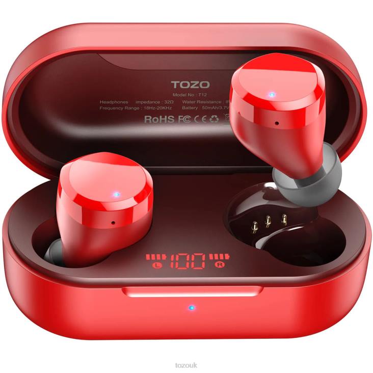 Red TOZO T12 4BN6P47 Headphones