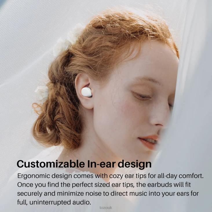 White TOZO A1 4BN6P34 Headphones