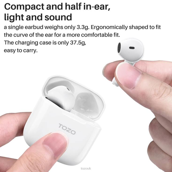 White TOZO A3 4BN6P50 Headphones