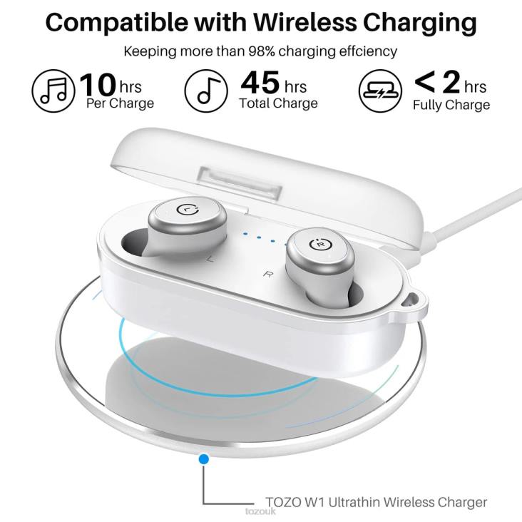 White TOZO T10 4BN6P25 Headphones