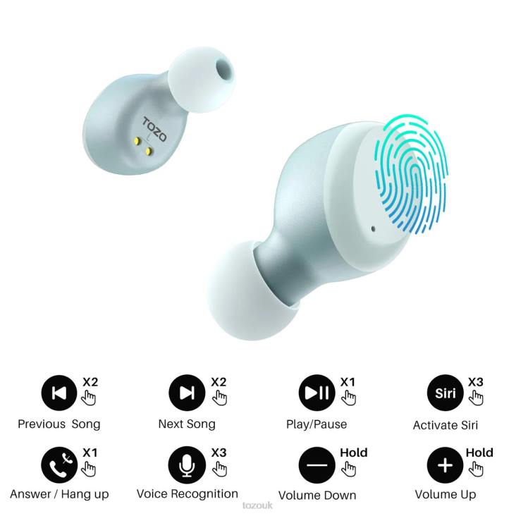 White TOZO T6 4BN6P21 Headphones