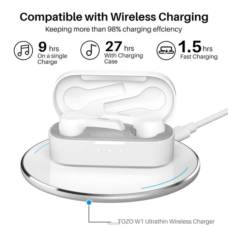White TOZO T9 4BN6P52 Headphones