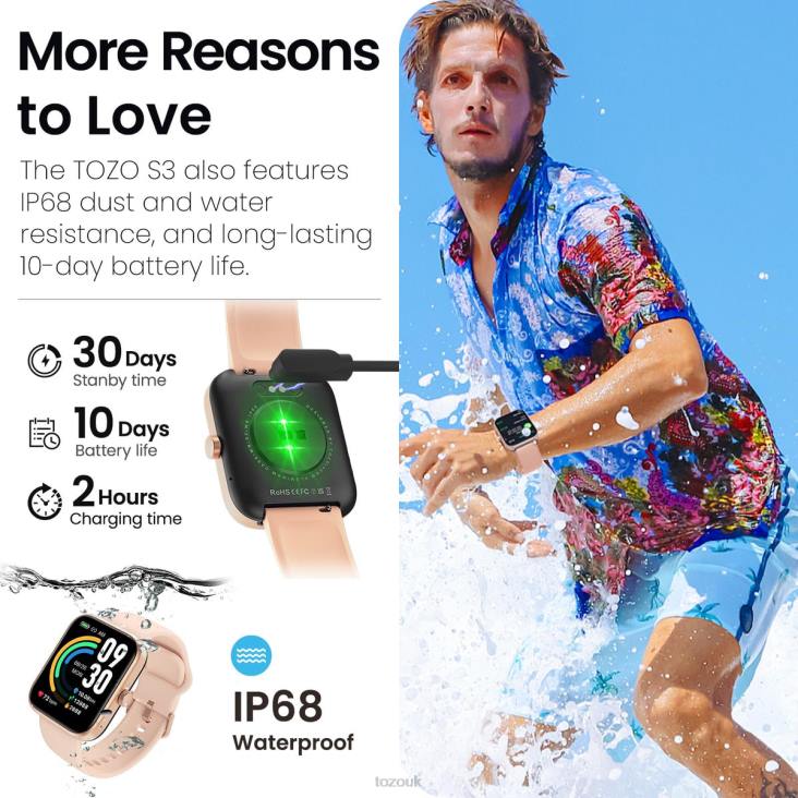 Sliver TOZO S3 4BN6P73 Watches